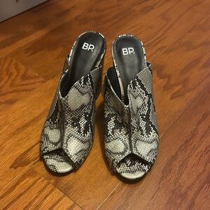 Women’s snakeskin mules